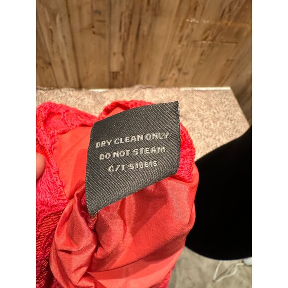 Vintage-Inspired 50s Short Sheath Lace Red Dress Womens Size 8 By Taylor - Picture 6 of 6